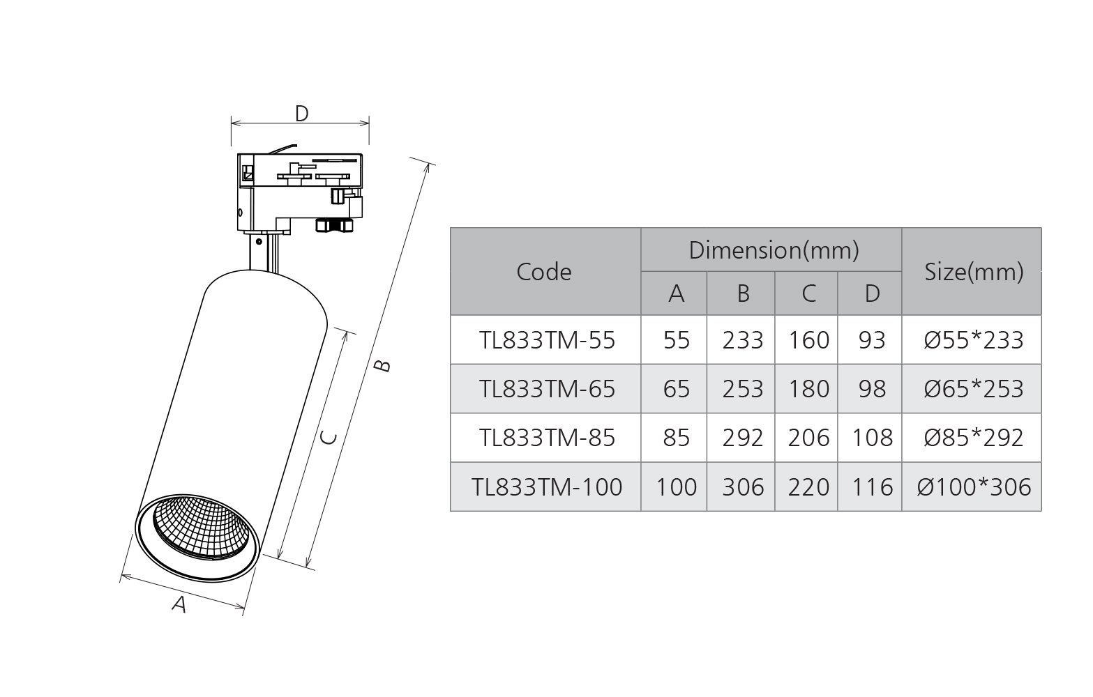 CUSP 833 Series Adjustable LED Track Spot Light - Image 3